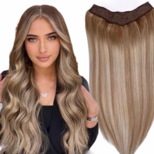 Balayage V-Shape Natural Half Head Hair #7/#18