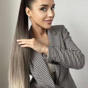 Ponytail with Ombre Brown Natural/ Light Blonde