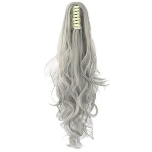 Ponytail with clips Light Grey
