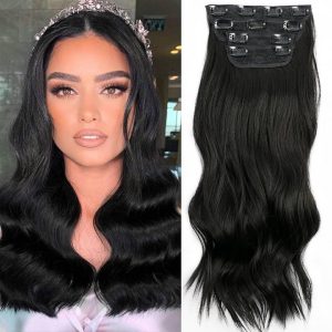 Synthetic clip-on extensions (super volume) Black