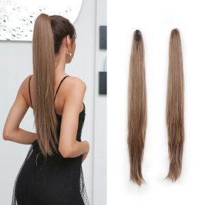 Ponytail with Clip Natural Brown, 70 cm