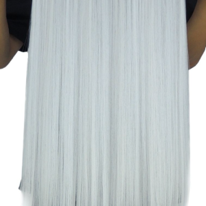 Light Gray Synthetic Half Head Hair