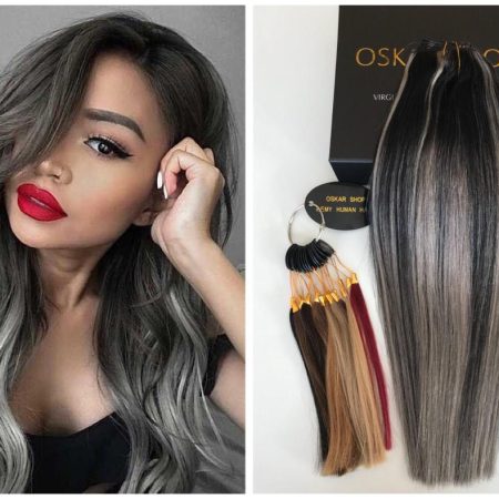 Clip-On Extensions DeLuxe Balayage #1B Grey