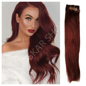 Clip-On Extensions Oskar Burgundy 2