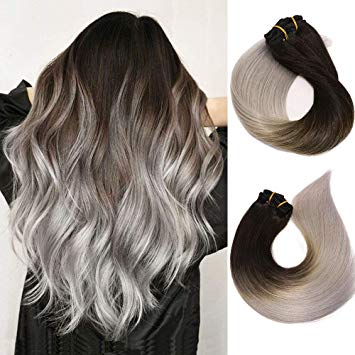 Clip-On Extensions Oskar Ombre #1B Silver