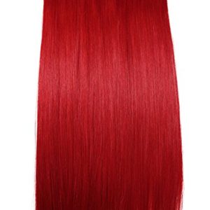 Straight Syntethic Clip-On Red