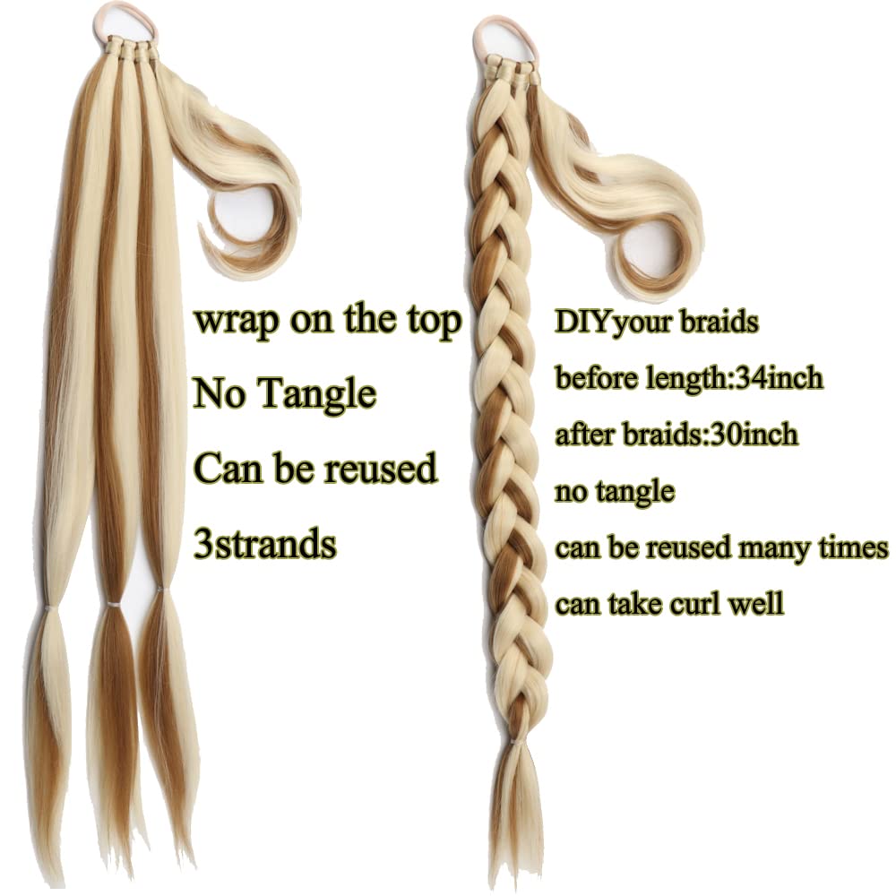 Ponytail for braids, Twisted Blonde, 70 cm - Image 3