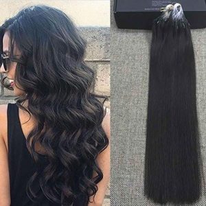 Microring Extensions Wavy Hair #1A
