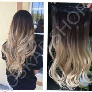 Half Head Hair Extensions DeLuxe #1B #22