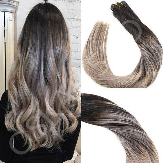 Tape In Extensions DeLuxe #1b Light Grey