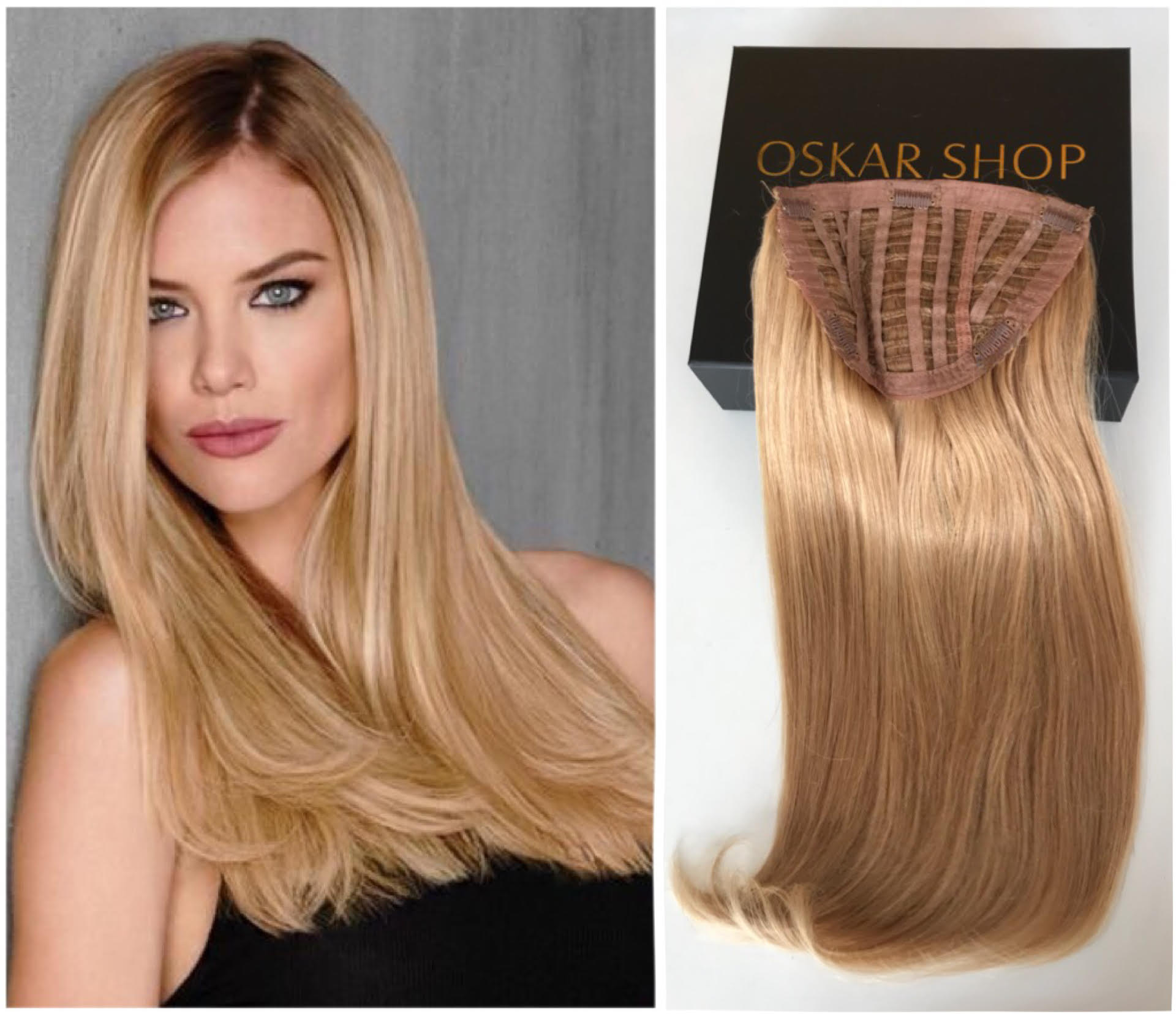 Half Head Hair Extensions with Cap #24