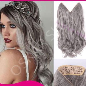 Half Head Hair Extensions Diamond Grey