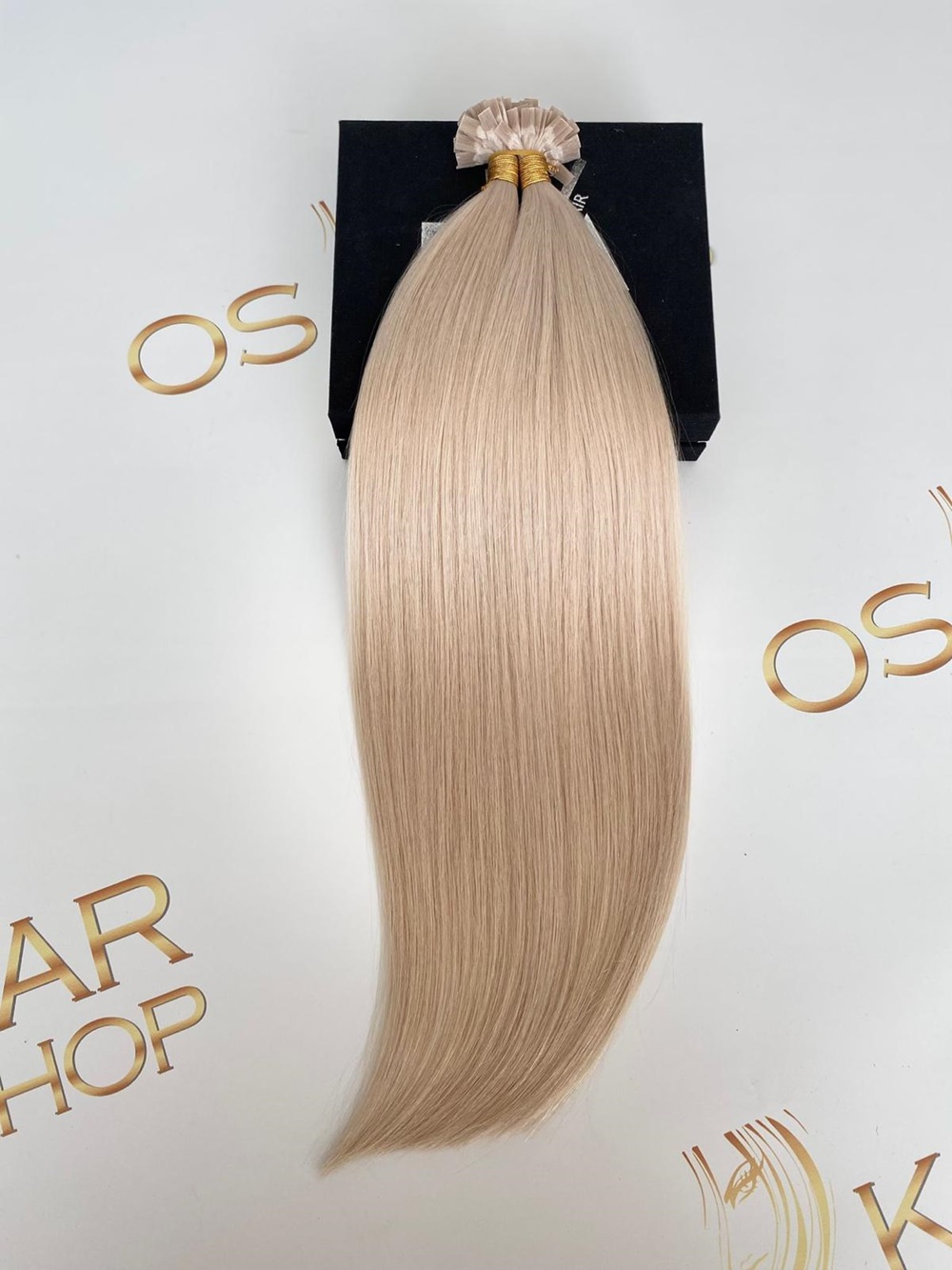 Keratin Russian Hair Extensions #60A Pearl Blonde - Image 2