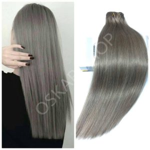 Clip-On Extensions Oskar Metallic Grey