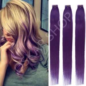 White Platinum Tape In Extensions Purple