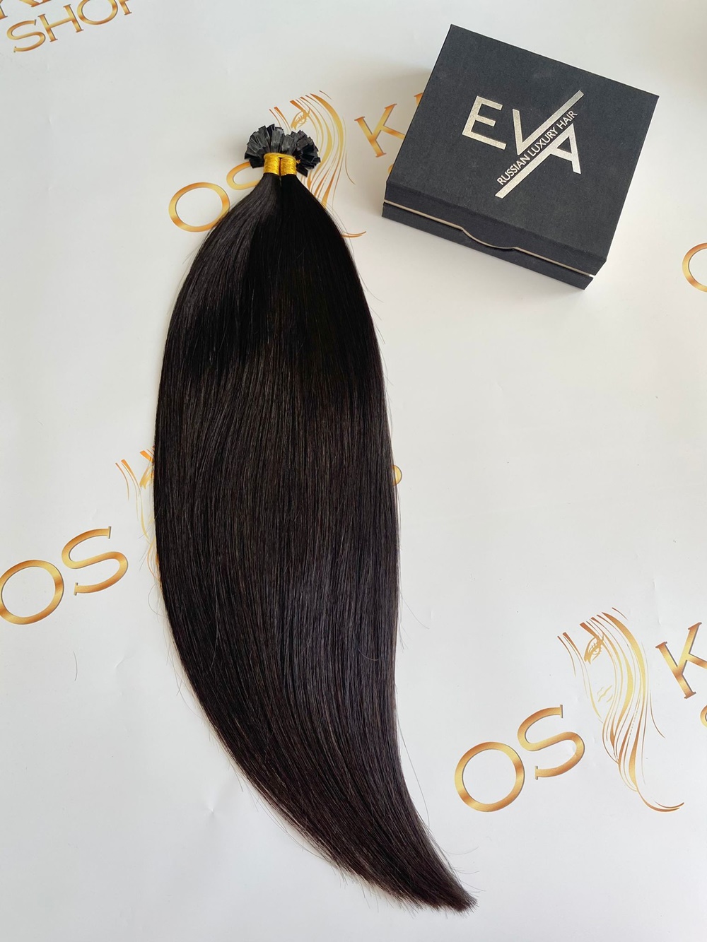 Keratin Russian Hair Extensions #1B Natural Black