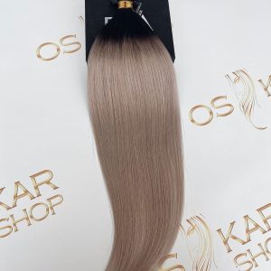 Keratin Russian Hair Extensions Ombre #1B/ Grey