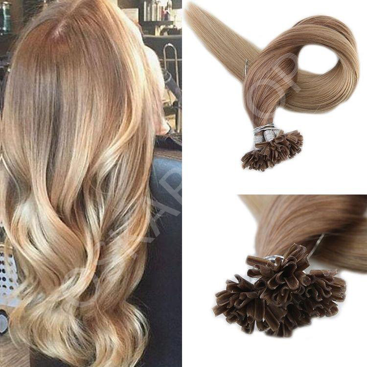 Keratin Extensions Wavy Hair Ombre #18 #60