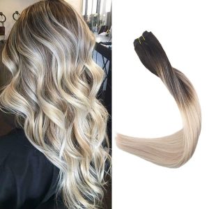 Weft Hair DeLuxe Ombre #1B Light Grey