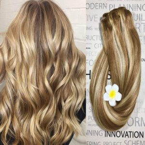 Weft Hair DeLuxe Highlighted #8 #60