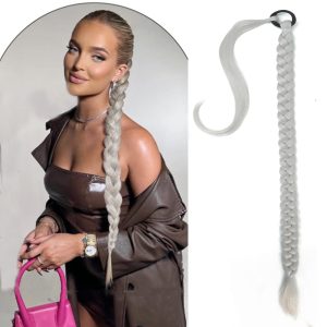 Ponytail for braids, Grey, 70 cm