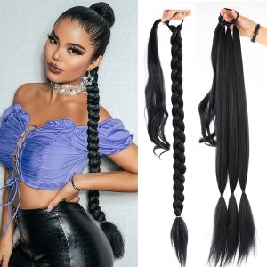 Ponytail for braids, Black, 70 cm