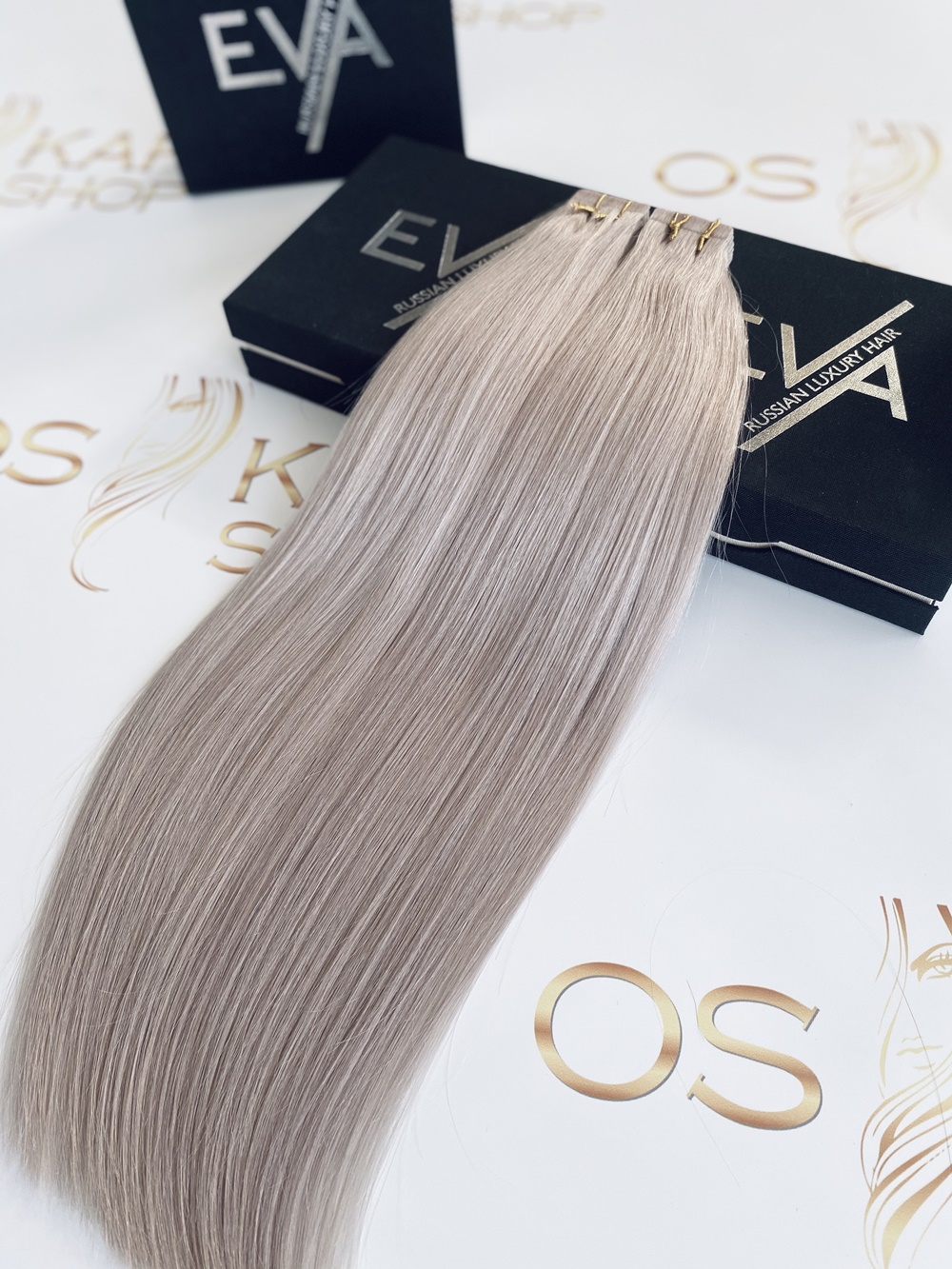 Tape-in Russian Light Grey Extensions