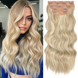 Synthetic Clip-On Extension (super volum) Highlighted Blonde II