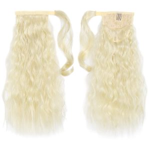 Synthetic Ponytail Curly White Blondee