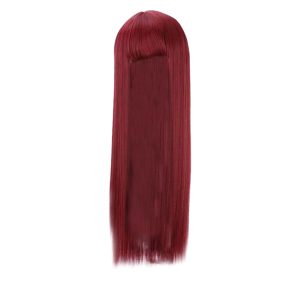 Partial Wigs With Bangs Burgundy
