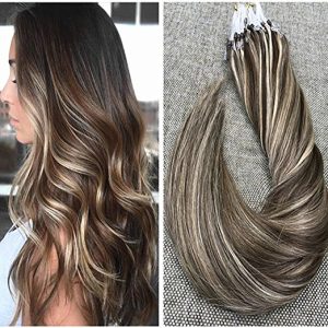 Microring Hair Extensions Oskar Balayage #4 #60