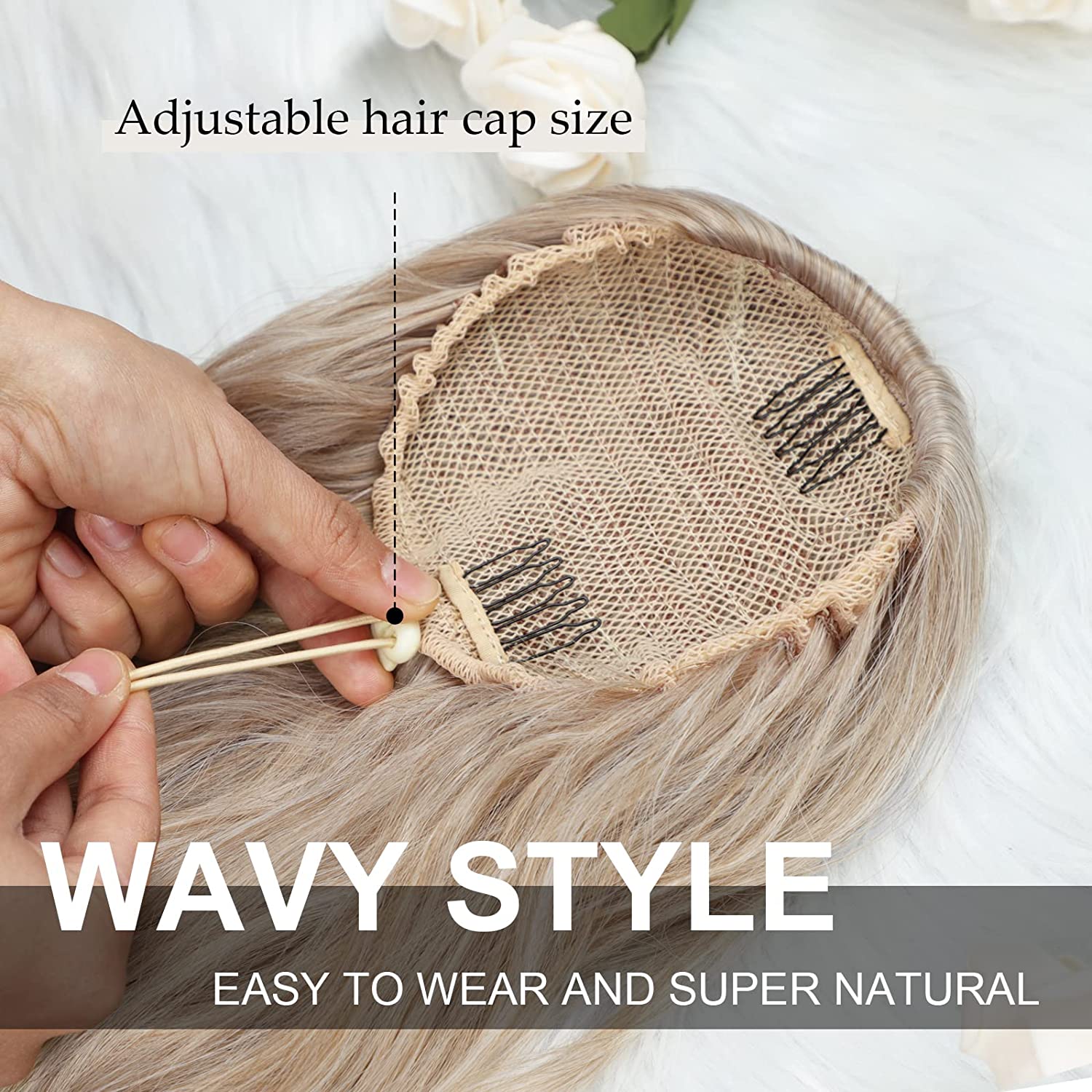 Ponytail with Drawstring Highlighted Blondee, 70 cm - Image 2