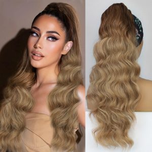 Ponytail with Drawstring Ombre Medium Brown/ Sandy Blonde