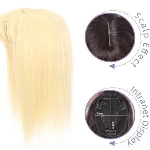 Partial Wigs With Bangs Light Blonde #60