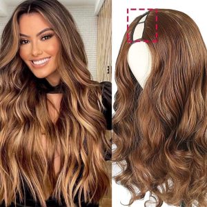 Demi-Wig Natural Hair U Part Balayage Wavy