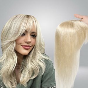 Partial Wigs With Bangs Bright Blonde