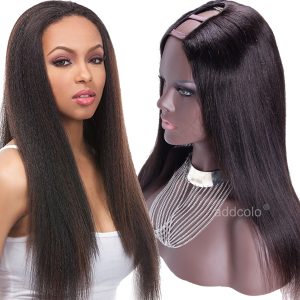 Demi-Wig Natural Hair U Part Dark Brown Straight (2)