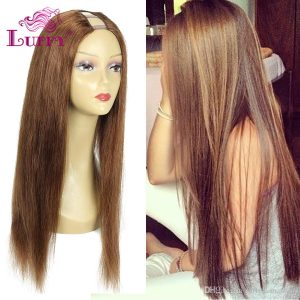 Demi-Wig Natural Hair U Part Medium Brown Straight