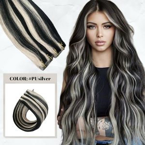 Invisible Tape Extensions Balayage #1/ Silver